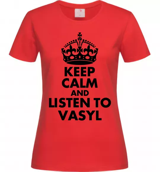 Жіноча футболка Listen to Vasyl Червоний фото
