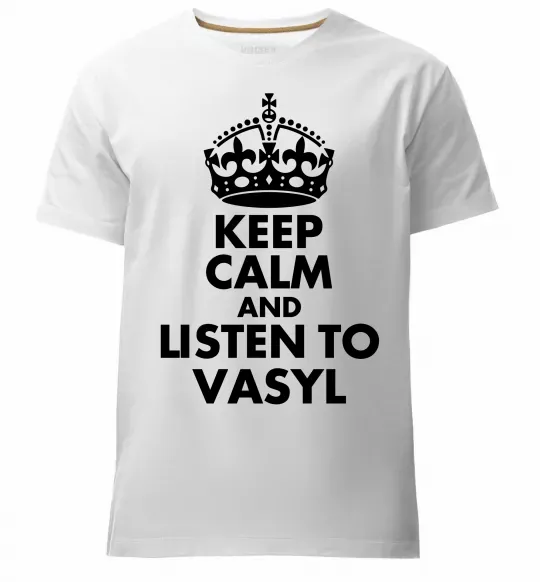 Мужская премиум футболка Listen to Vasyl Белый фото