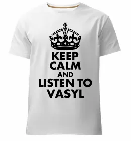 Мужская премиум футболка Василь завжди правий Черный фото