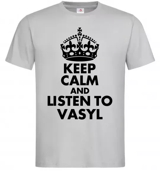 Мужская футболка Listen to Vasyl Серый фото