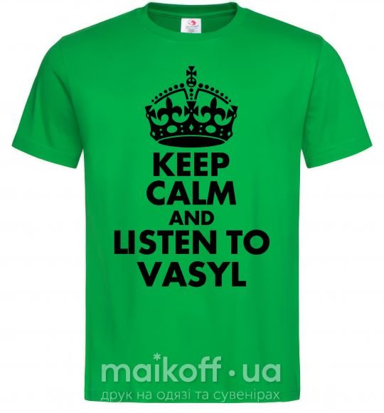 Чоловіча футболка Listen to Vasyl Зелений фото