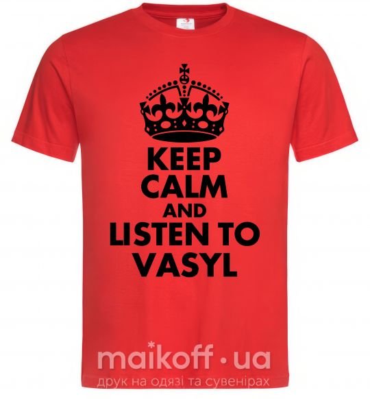 Мужская футболка Listen to Vasyl Красный фото