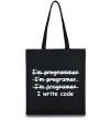 Еко-сумка I write code Чорний фото