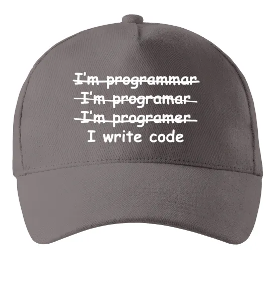 Кепка I write code Серый фото