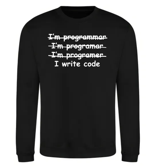 Свитшот I write code Черный фото