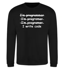 Свитшот I write code Черный фото