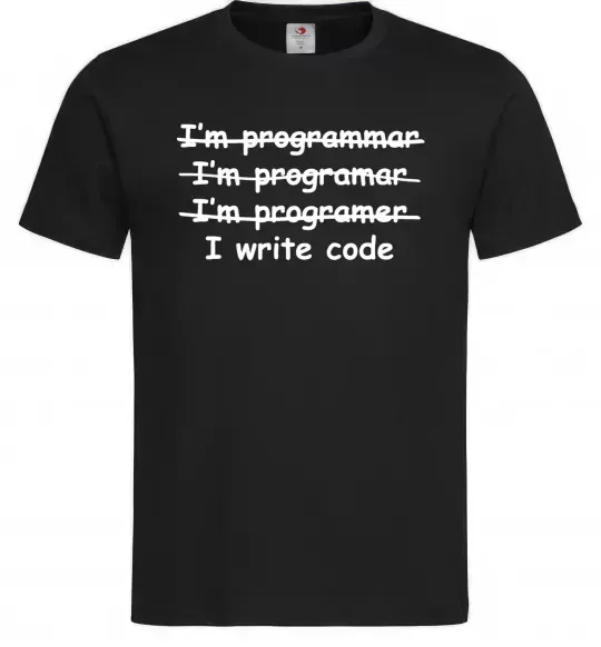 Чоловіча футболка I write code Чорний фото