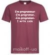 Мужская футболка I write code Бордовый фото