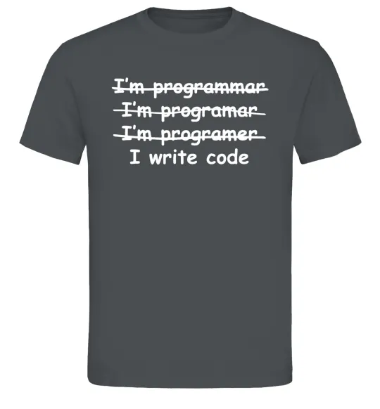 Чоловіча футболка I write code Графіт фото