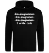 Мужская толстовка (худи) I write code Черный фото