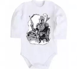 Детский боди Мандалорець та Йода Белый фото