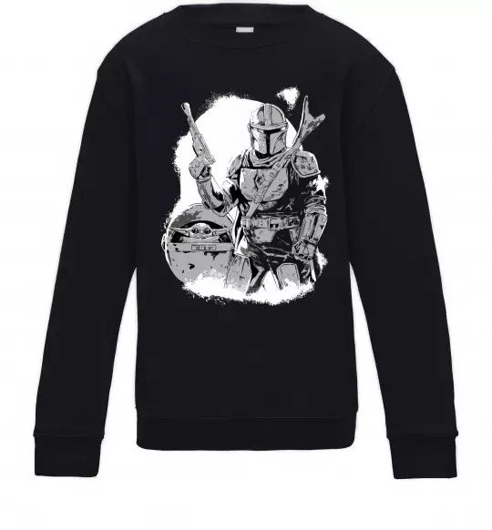 Детский Свитшот Мандалорець та Йода Черный фото