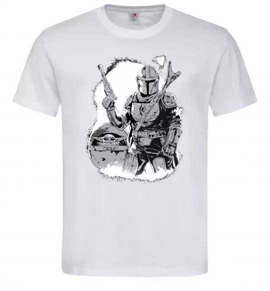 Мужская футболка Мандалорець та Йода Белый фото
