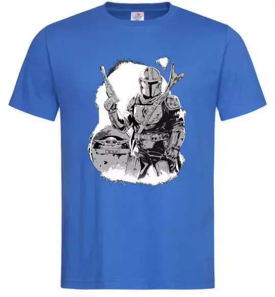Мужская футболка Мандалорець та Йода Ярко-синий фото