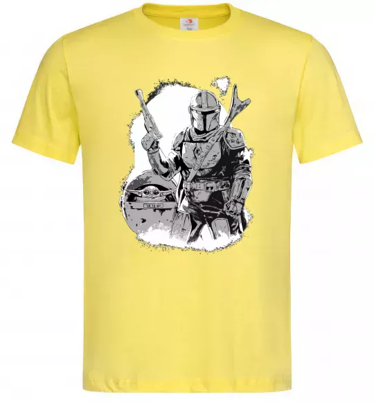 Мужская футболка Мандалорець та Йода Лимонный фото