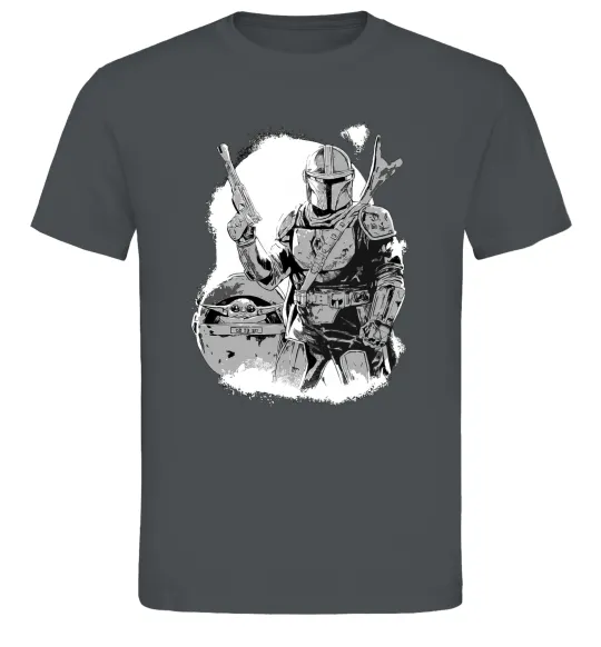 Мужская футболка Мандалорець та Йода Графит фото