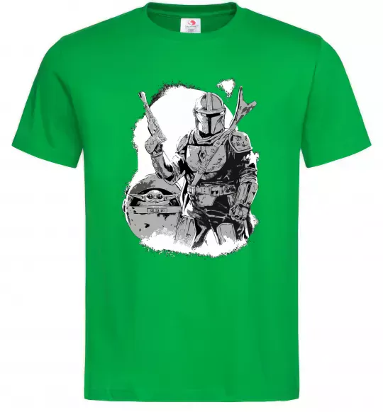 Мужская футболка Мандалорець та Йода Зеленый фото