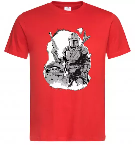 Мужская футболка Мандалорець та Йода Красный фото