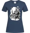 Женская футболка Мандалорець та Йода Темно-синий фото