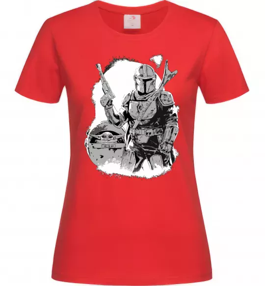 Женская футболка Мандалорець та Йода Красный фото