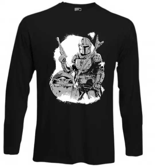 Лонгслив Мандалорець та Йода Черный фото
