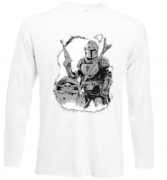 Лонгслив Мандалорець та Йода Белый фото
