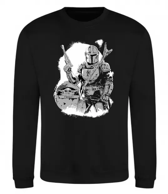 Світшот Мандалорець та Йода Чорний фото