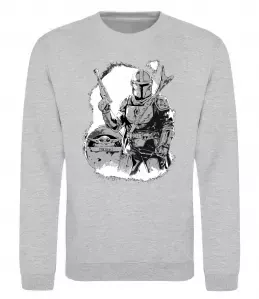 Свитшот Мандалорець та Йода Серый меланж фото