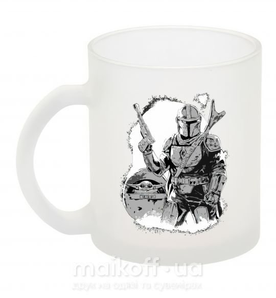 Чашка стеклянная Мандалорец и Йода Фроузен фото