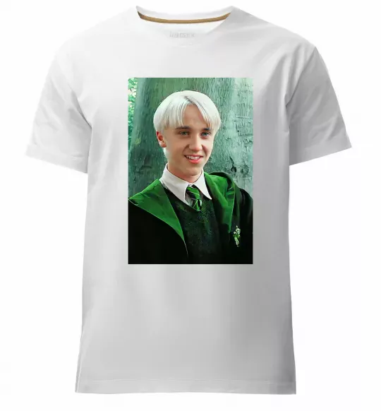 Чоловіча преміум футболка Малфой у мантії Білий фото