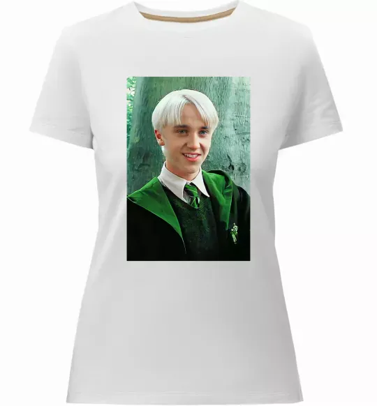 Женская премиум футболка Малфой у мантії Белый фото