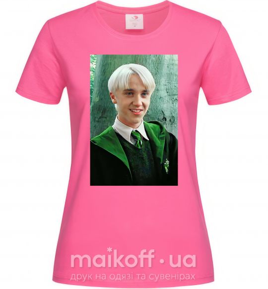 Жіноча футболка Малфой у мантії Яскраво-рожевий фото