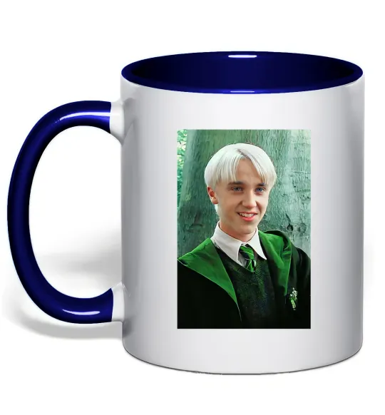 Чашка з кольоровою ручкою Малфой у мантії Глибокий темно-синій фото