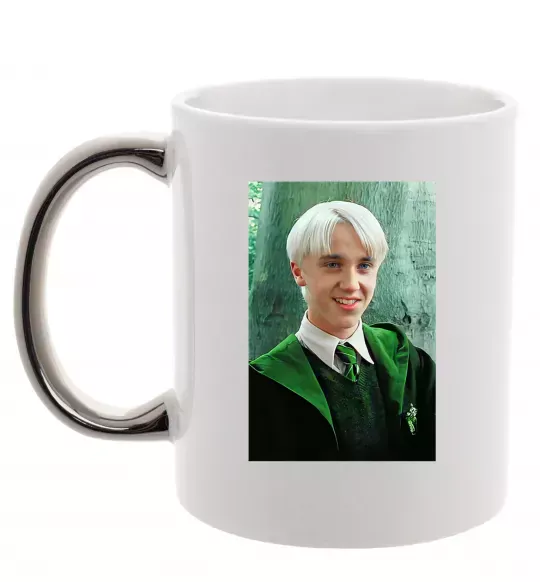 Чашка з кольоровою ручкою Малфой у мантії Срібло фото