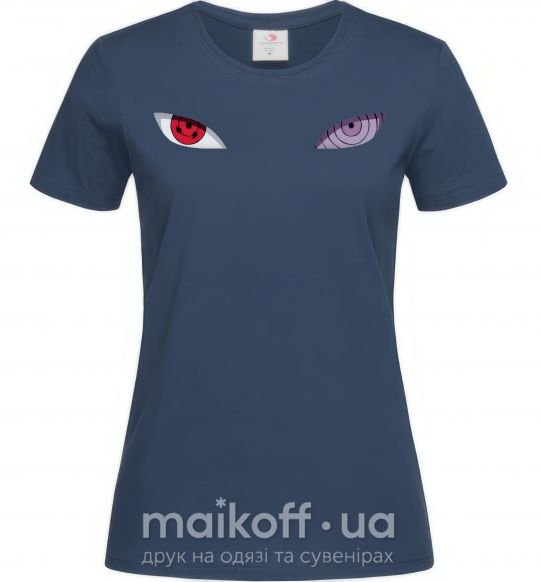 Жіноча футболка Наруто очі Темно-синій фото