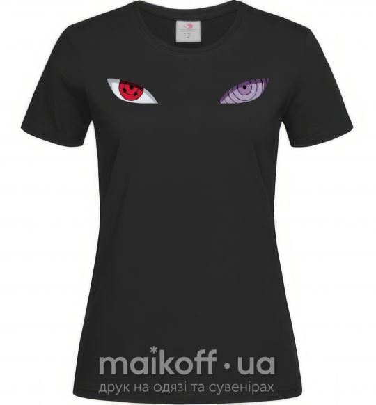 Жіноча футболка Наруто очі Чорний фото