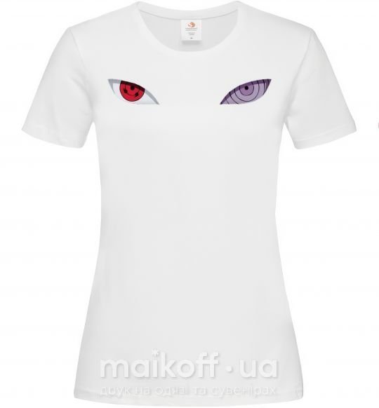 Жіноча футболка Наруто очі Білий фото