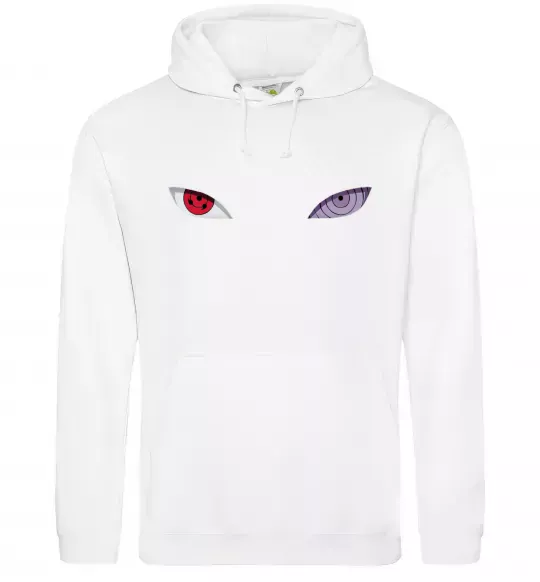 Чоловіча толстовка (худі) Наруто очі Білий фото