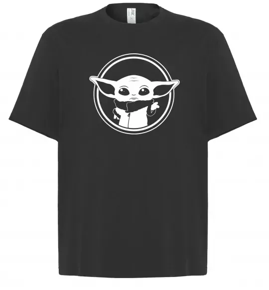 Футболка Оверсайз Маленький Йода Черный фото