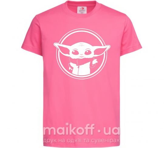 Детская футболка Маленький Йода Ярко-розовый фото