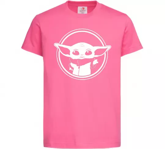 Дитяча футболка Маленький Йода Яскраво-рожевий фото