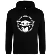 Мужская толстовка (худи) Маленький Йода Черный фото