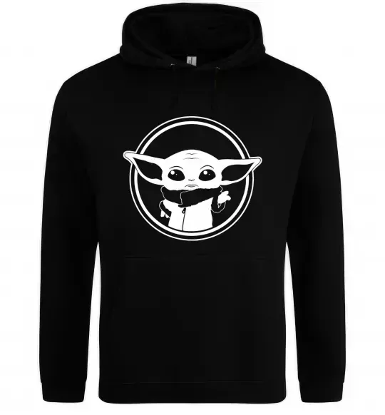 Женская толстовка (худи) Маленький Йода Черный фото