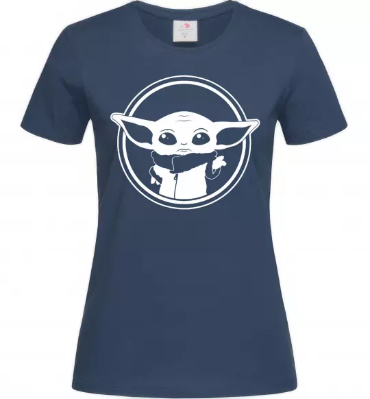 Жіноча футболка Маленький Йода Темно-синій фото
