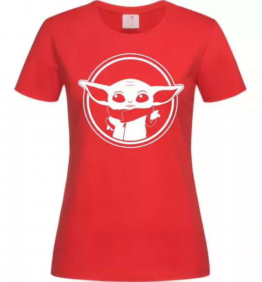 Жіноча футболка Маленький Йода Червоний фото