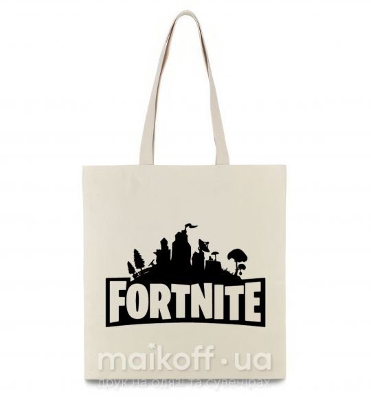 Еко-сумка Fortnite logo Бежевий фото