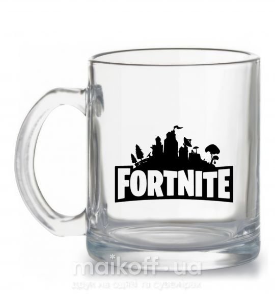 Чашка стеклянная Fortnite logo Прозрачный фото