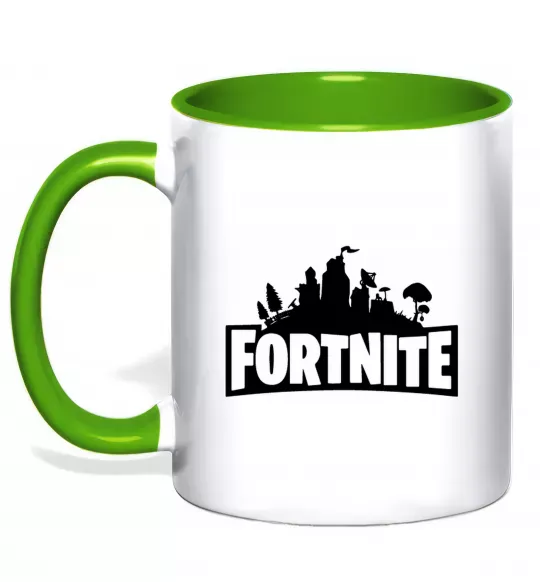 Чашка с цветной ручкой Fortnite logo Зеленый фото