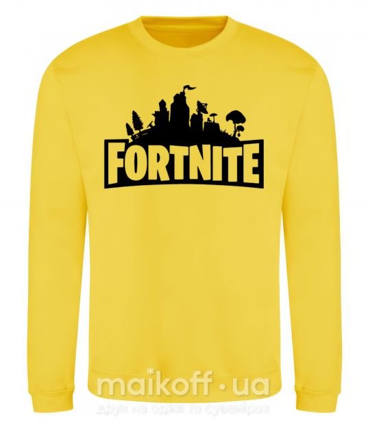 Світшот Fortnite logo Сонячно жовтий фото