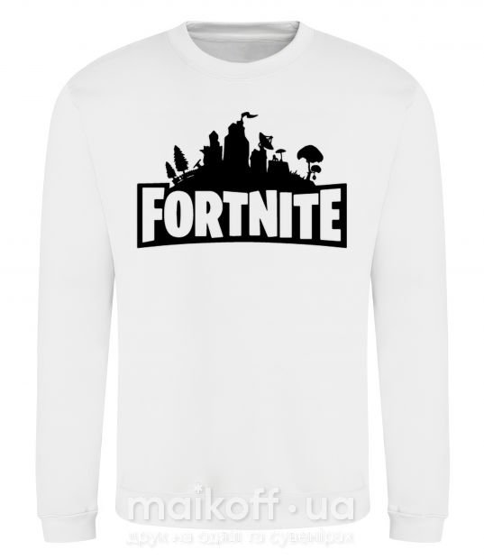 Свитшот Fortnite logo Белый фото